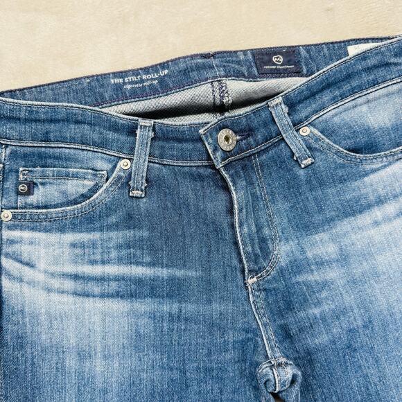 Adriano Goldschmied AG Jeans Womens 25 Medium Wash Blue‎ Denim The Stilt Roll Up - Picture 1 of 15